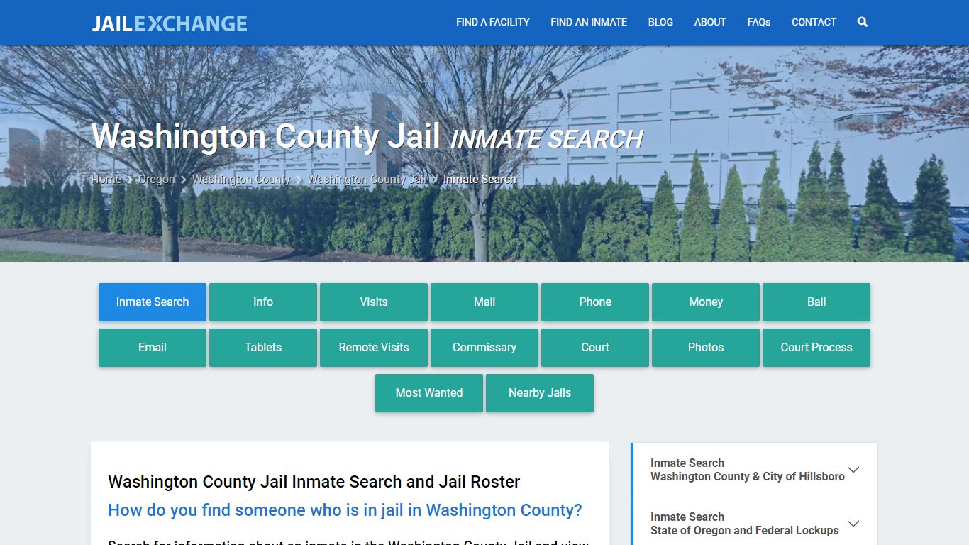 Washington County Jail Inmate Search - Jail Exchange
